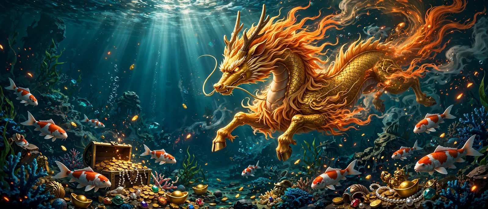 Fire Kirin golden dragon game art